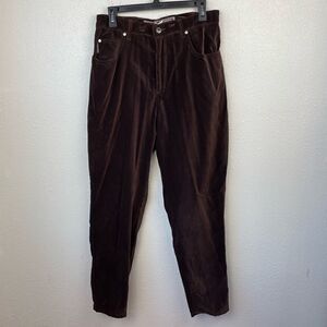 NWT No Excuses Womens Brown Velvet Straight Leg Pants Size 13/14